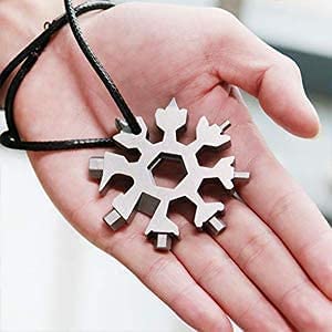 Kettlekane Kettlekane 18 in 1 Stainless Steel Snowflake Multi Tool Durable and Portable Essential Key Chain Pocket Bottle Opener Pocket Wrench Multi color - Image 1