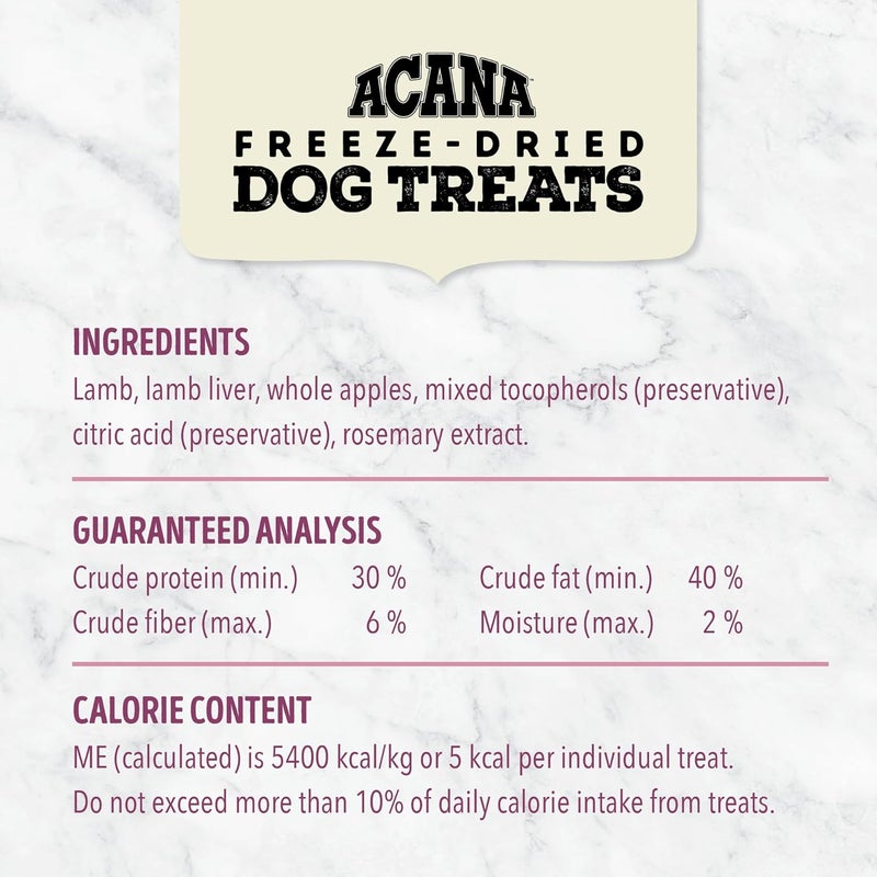 acana علاجات الكلاب المجففة بالتجميد من أكانا لحم الضأن والتفاح - 92 جرام - Image 5