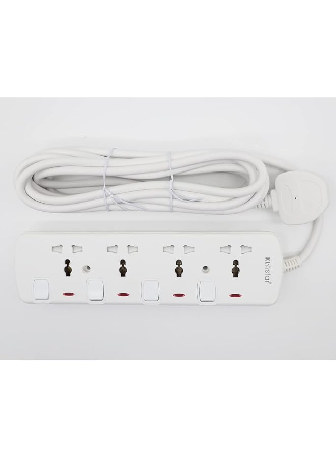 promass Power Extension Cord, 5 Meter Power Strip with Surge Protection, Heavy Duty Universal Extension Lead (5 Meter 4 Gang)