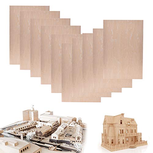 TDOCK 10 Pack Basswood Sheet, 1/16 X 8 X 12 Inch Thin Plywood Wood Sheets for Crafts - Image 1
