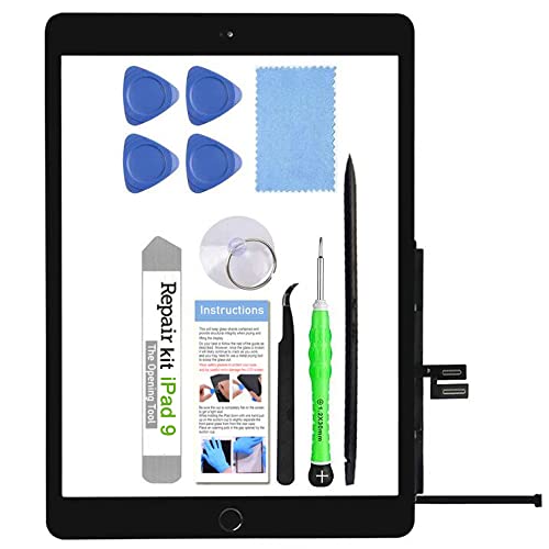 TSIOFO for iPad 9 (9th Gen 2021) A2602 A2603 A2604 A2605 Screen Replacement Glass Touch Digitizer Repair Kit with Home Button & Tools - Only for iPad 9 9th Generation - Image 1
