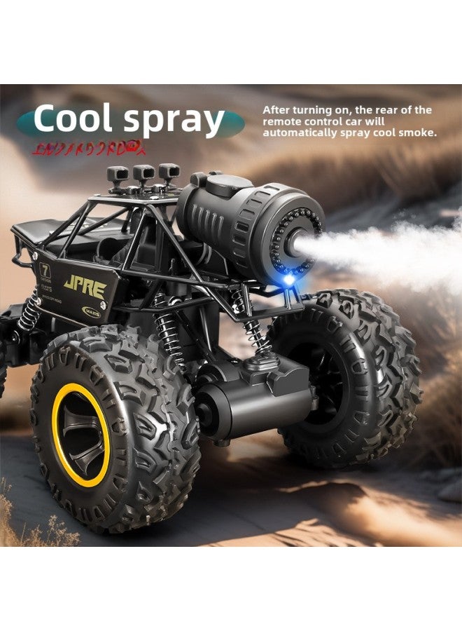 Alloy High-speed Off-road Vehicle Children's High-speed Four-wheel Drive Remote Control Car Charging Remote Control Climbing Toy Car Gifts-color:Black (with Spray)-scale:Dual Battery Version - Image 3
