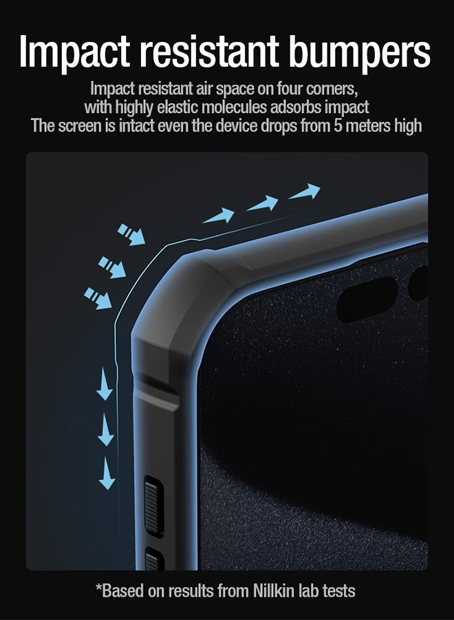 Nillkin Armor Case For iPhone 15 Pro Max Phone with Ring Kickstand and Sliding Camera Cover Full Around Protection Scratch Resistant Impact Resistant Bumpers Slim Shockproof Protective 6.7" Black  - Image 3