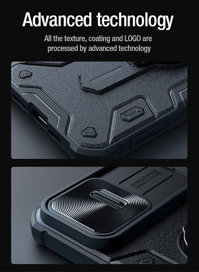 Nillkin Armor Case For iPhone 15 Pro Max Phone with Ring Kickstand and Sliding Camera Cover Full Around Protection Scratch Resistant Impact Resistant Bumpers Slim Shockproof Protective 6.7" Black  - Image 5