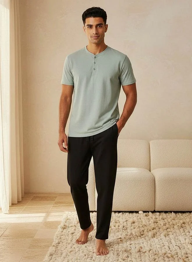 Splash FAV Men Henley Neck Nightwear Set