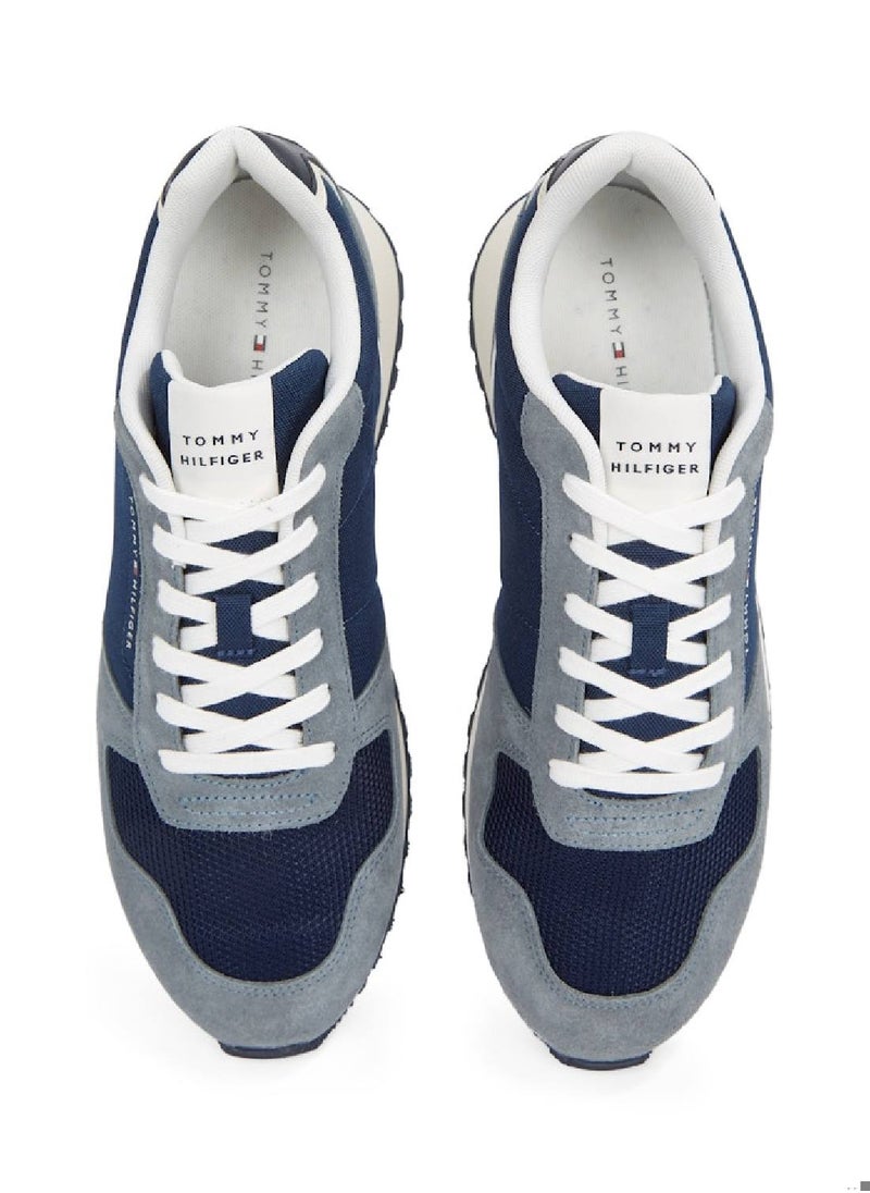 TOMMY HILFIGER - Men's Logo Trainers - Suede, Blue - Image 1