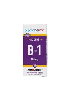 Vitamin B1 (Thiamin) 100 Mg Under The Tongue Quick Dissolve Sublingual Tablets 100 Count Increased Metabolism And Energy Production Nervous System Support Nongmo