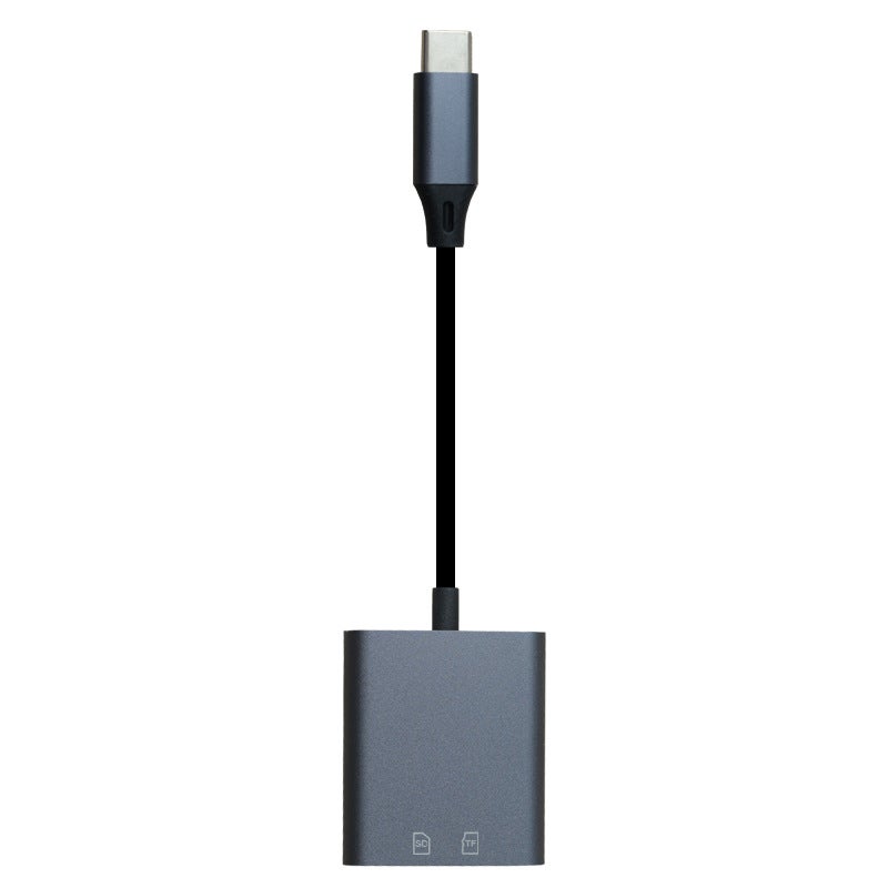 Multi-Function OTG Card Reader for iPhone 15Pro Max and Android Type-C Aluminum alloy: Type-c to SD + TF double-Port card reader (boxed) 