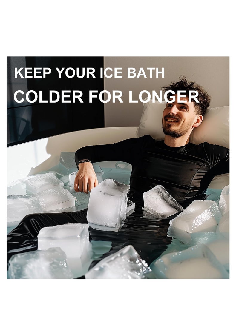 Excefore - Collapsible Extra Large Ice Block Molds, 8 LB Extra Thick Silicone Ice Cube Molds, Reusable Ice Cube Bricks Maker Molds, Reinforced Rim Big Ice Tray for Coolers and Ice Bath Tub Cold, Black - Image 1
