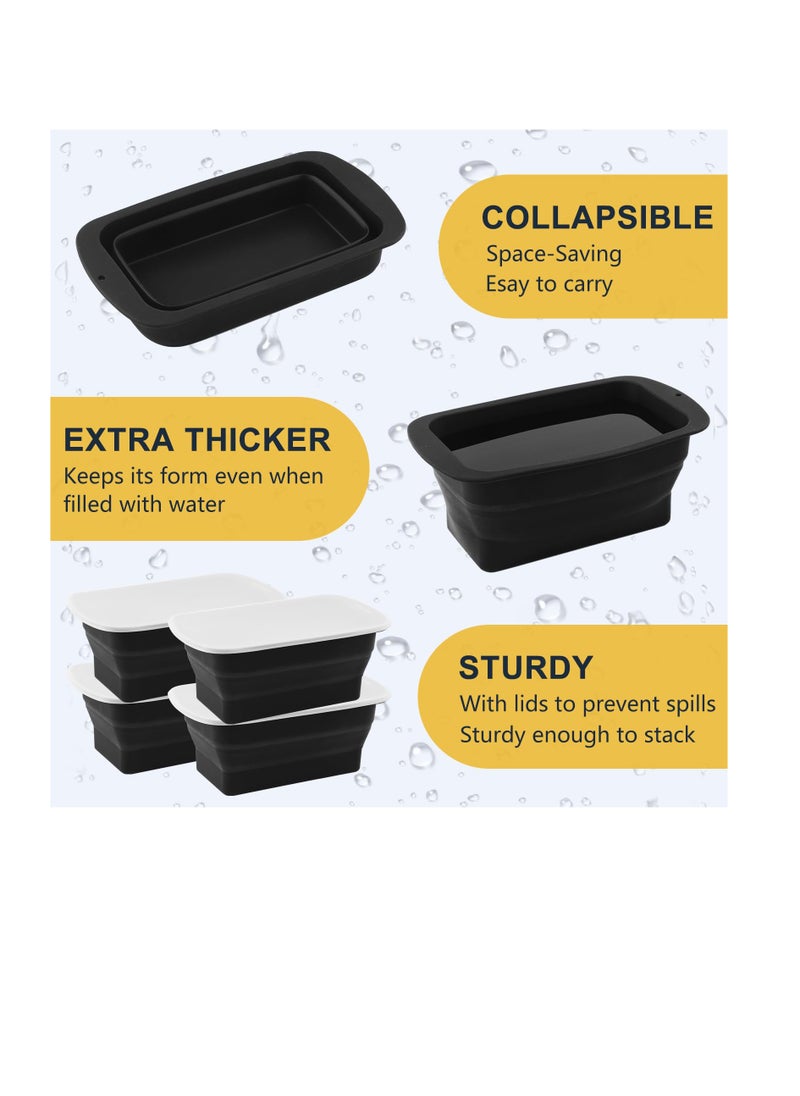 Excefore - Collapsible Extra Large Ice Block Molds, 8 LB Extra Thick Silicone Ice Cube Molds, Reusable Ice Cube Bricks Maker Molds, Reinforced Rim Big Ice Tray for Coolers and Ice Bath Tub Cold, Black - Image 1