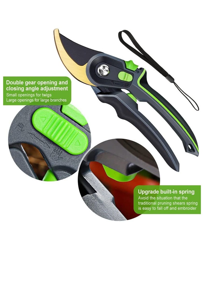 واي آند دي Garden Pruners, Rust Proof Heavy Duty Gardening Scissors, Bypass Pruning Shears for Gardening, Stainless Steel Sharp Pruner Secateur - Image 3