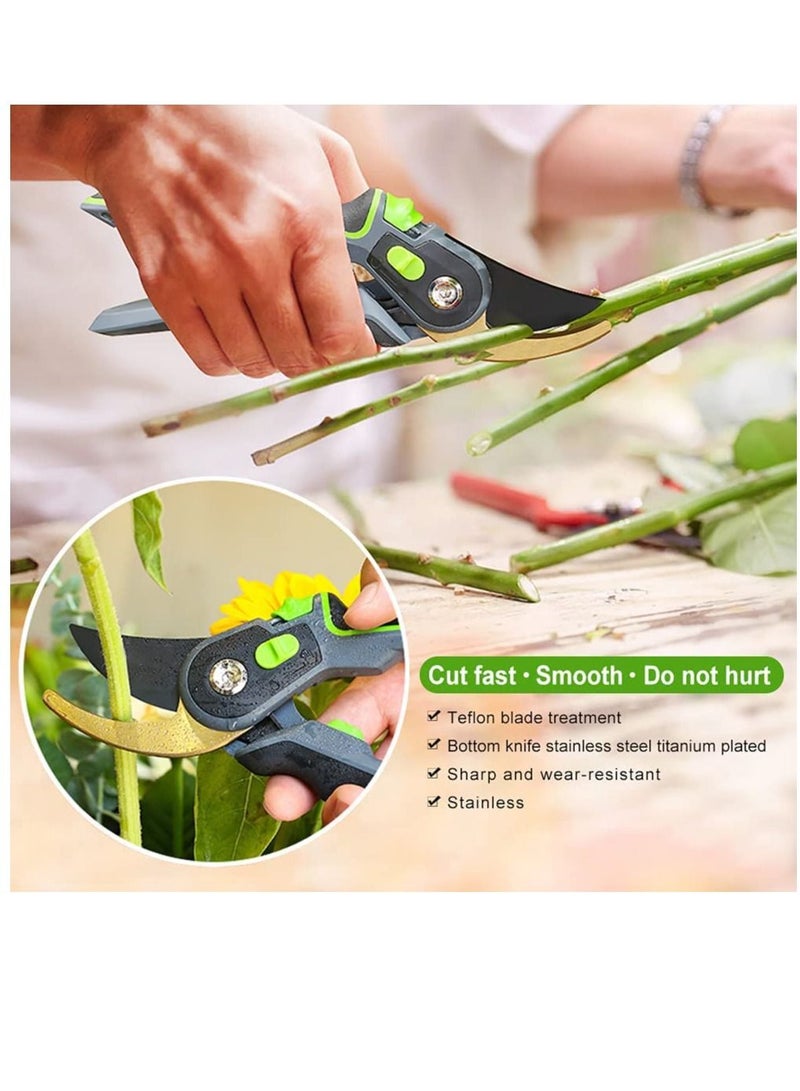 واي آند دي Garden Pruners, Rust Proof Heavy Duty Gardening Scissors, Bypass Pruning Shears for Gardening, Stainless Steel Sharp Pruner Secateur - Image 4