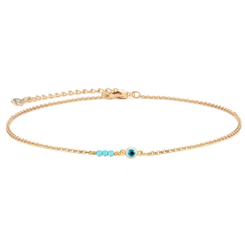 VACRONA Gold Choker Necklace for Women 14K Gold Plated Evil Eye Choker Delicate Long Gold Cuban Link Chain Green Cubic Zirconia Trendy Necklaces Jewelry Gift - Image 1