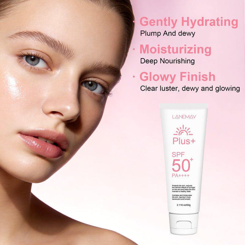 LANEMAY Plus + High Moisturizing Protective Cream 60g SPF50+ PA++++ Hydrating and Radiant - Image 3