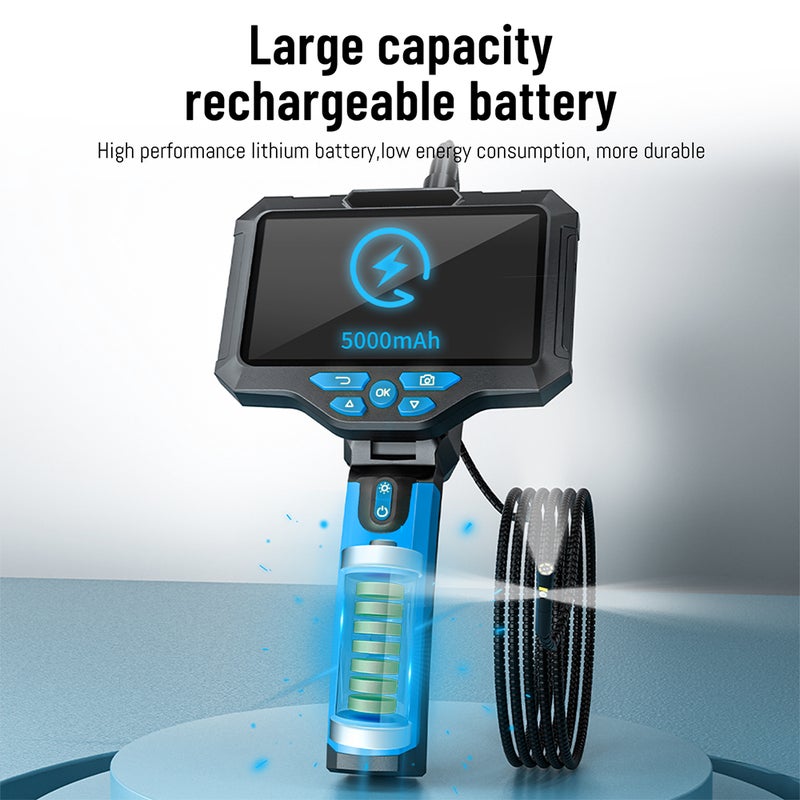 Inspection Camera: 5" IPS Screen Dual Lens 1920P HD IP67 Waterproof 5000mAh Rechargeable - Borescope Camera for Industrial Pipe Underwater Dark Narrow Environments - Image 5