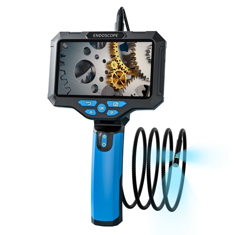 Inspection Camera: 5" IPS Screen Dual Lens 1920P HD IP67 Waterproof 5000mAh Rechargeable - Borescope Camera for Industrial Pipe Underwater Dark Narrow Environments - Image 1