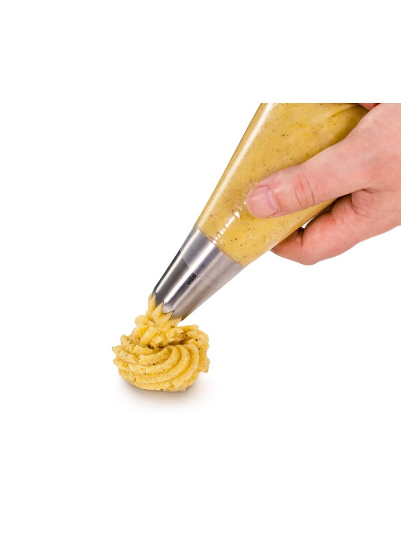 tescoma 428698 Grandchef Croquettes Kit With Poche Bags 10 Pockets  1 Smooth Spout And 1 Star Spout Coquette Set  - Image 5