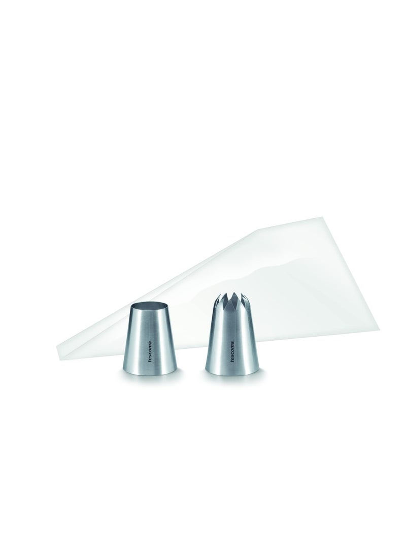 tescoma 428698 Grandchef Croquettes Kit With Poche Bags 10 Pockets  1 Smooth Spout And 1 Star Spout Coquette Set  - Image 1