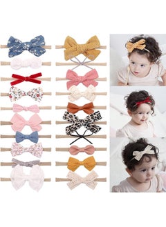 doboi doboi 20PCS Baby Girls Hair Bows Headbands Soft Nylon Hairbands Elastic Hair Accessories for Newborns Infants Toddlers and Kids  - Image 1