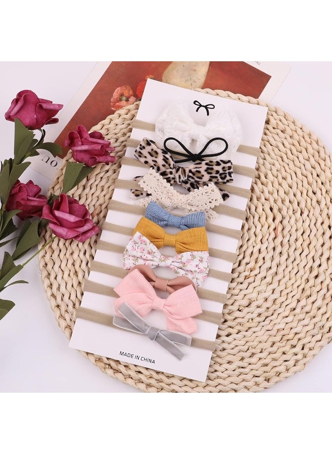 doboi doboi 20PCS Baby Girls Hair Bows Headbands Soft Nylon Hairbands Elastic Hair Accessories for Newborns Infants Toddlers and Kids  - Image 5