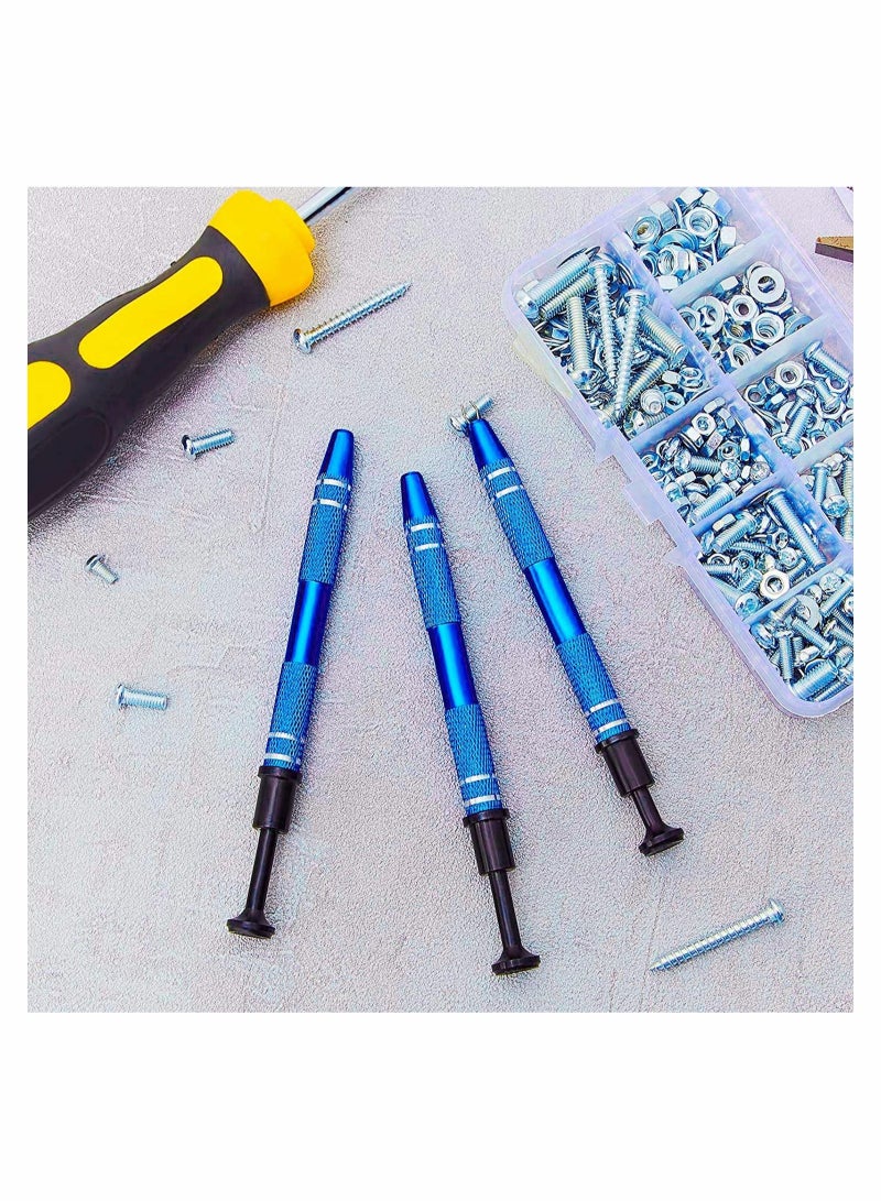 KASTWAVE 3 Pieces Stainless Steel 4-Claw Pick up Tool for Small Parts Pickup Metal Grabber IC Chips Metal Grabber Claw Pickup Holder Electronic Component Jewel Diamond Gem Tweezers - Image 2