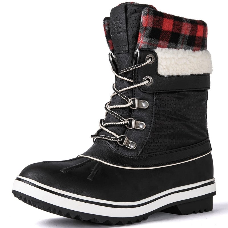 GLOBALWIN Snow Boots For Women Black Red Grey Women's Winter Boots 11M - Image 2