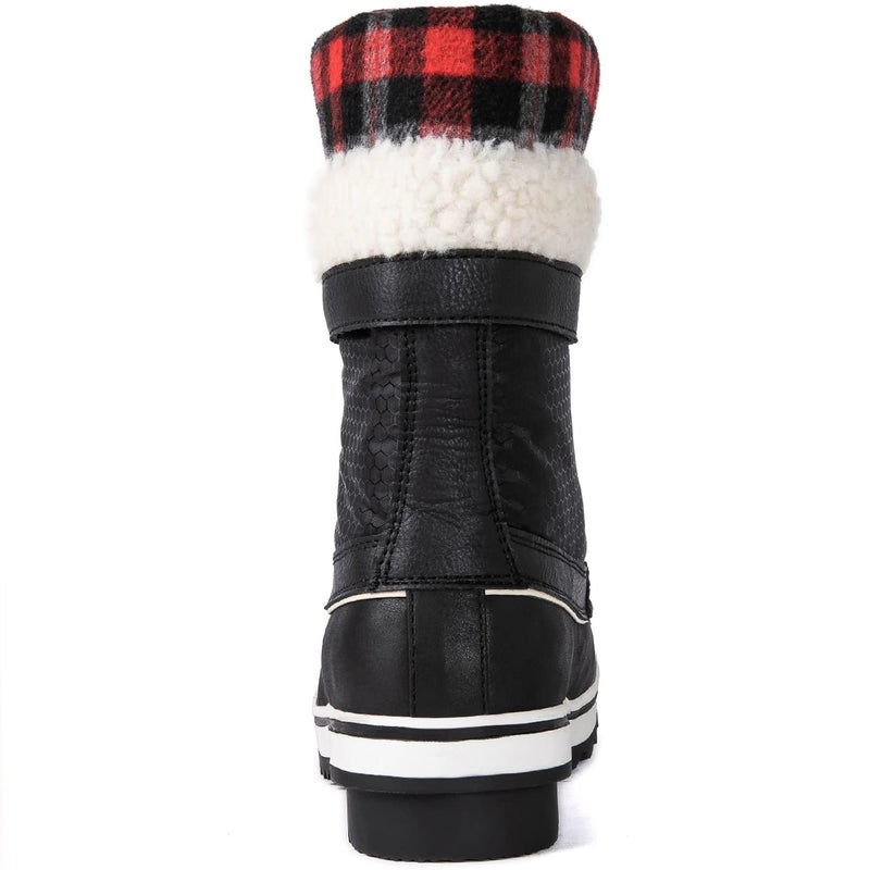 GLOBALWIN Snow Boots For Women Black Red Grey Women's Winter Boots 11M - Image 5