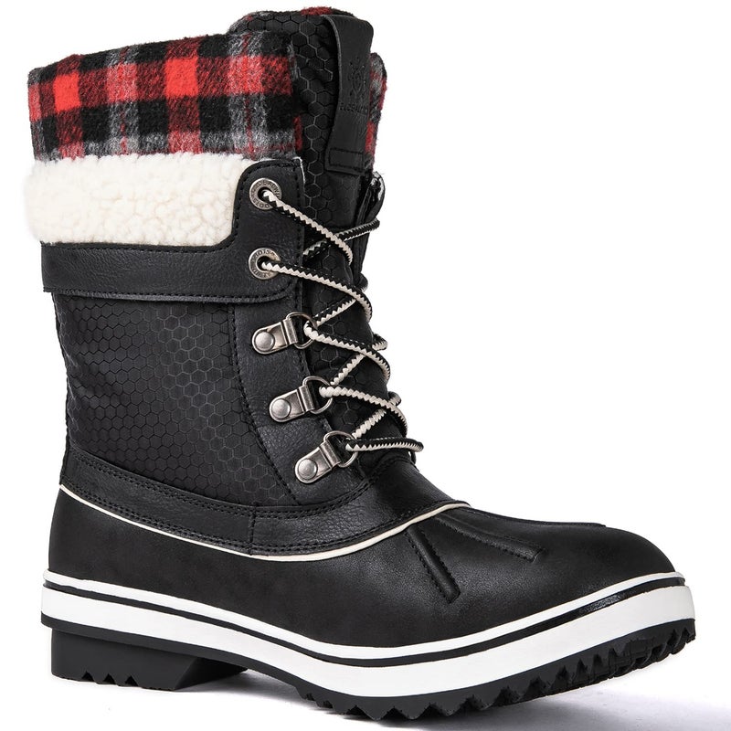GLOBALWIN Snow Boots For Women Black Red Grey Women's Winter Boots 11M - Image 3