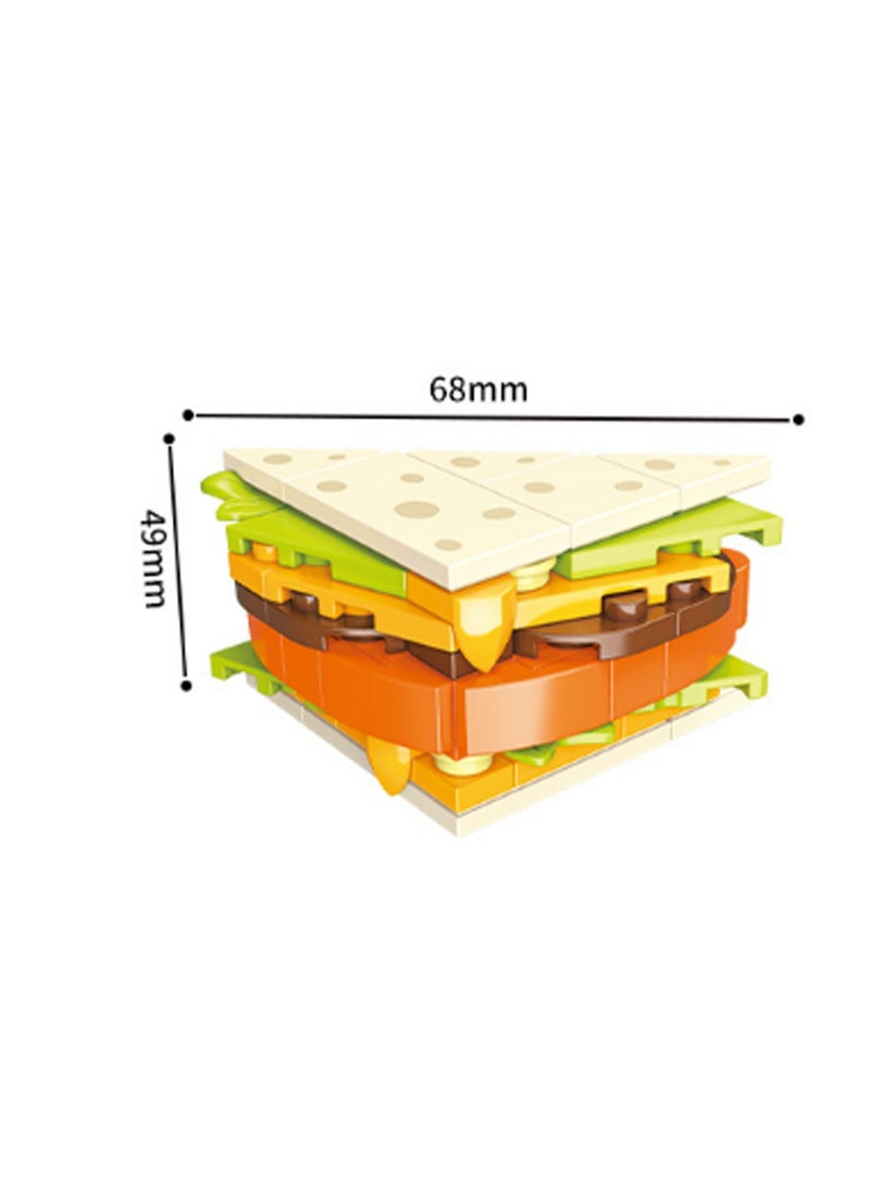 Sandwich Gourmet Refrigerator Magnetic Sticker Model Diy Assembly Building Blocks Creative Ornaments Assembly Toys Home Decoration - Image 2