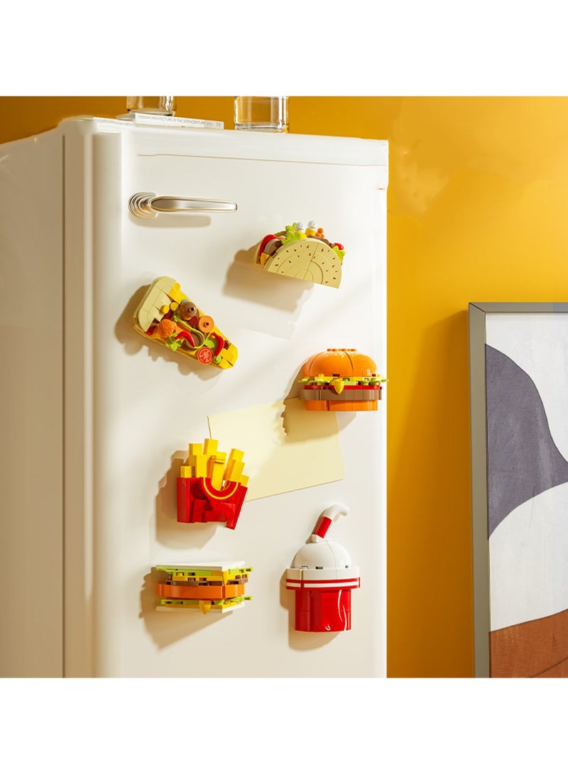 Sandwich Gourmet Refrigerator Magnetic Sticker Model Diy Assembly Building Blocks Creative Ornaments Assembly Toys Home Decoration - Image 3