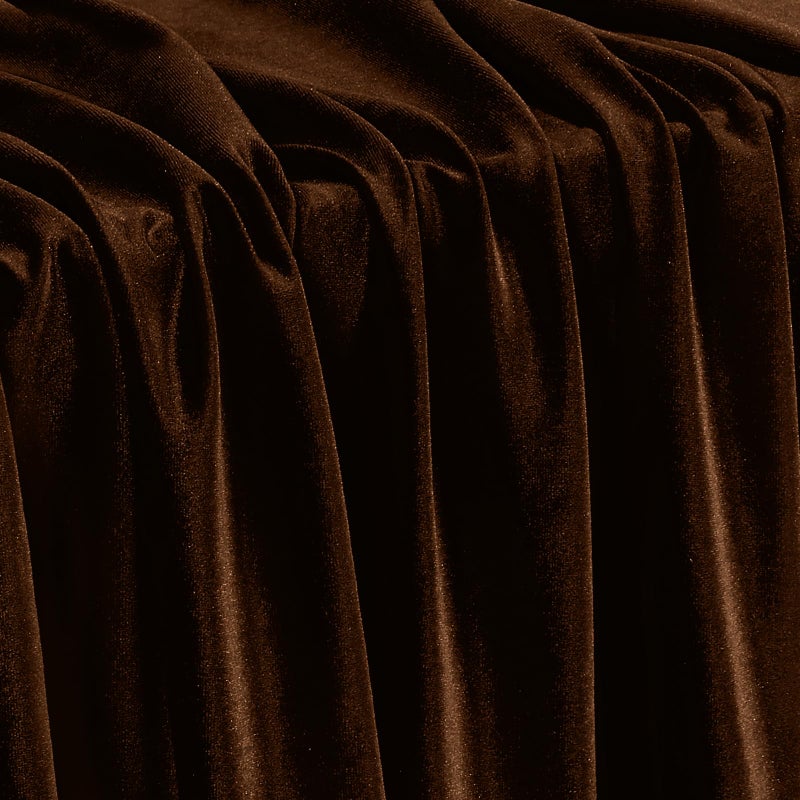 Kkjiaf Chocolate Brown Stretch Velvet Fabric 60 Inch Wide  1 Yard Soft Stretchy Fabric For Sewing Clothes  Apparel  Costume  Crafts - 90% Polyester 10% Spandex - Image 1