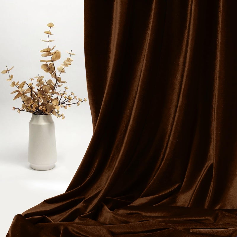 Kkjiaf Chocolate Brown Stretch Velvet Fabric 60 Inch Wide  1 Yard Soft Stretchy Fabric For Sewing Clothes  Apparel  Costume  Crafts - 90% Polyester 10% Spandex - Image 4