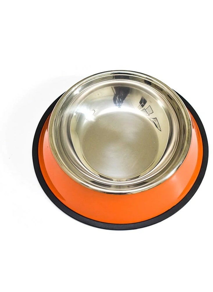 Generic STAINLESS FOOD PLATE in red 30 cm 