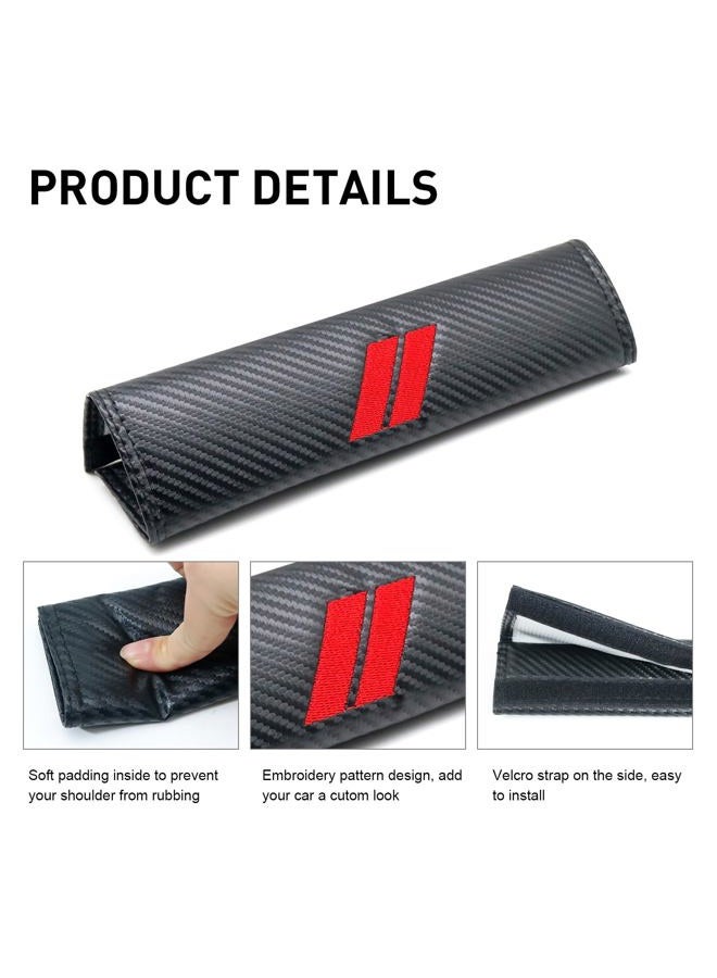 REMOCH Seat Belt Pads for Dodge Charger Accessories Durango Challenger Journey Leather Seatbelt Cover Shoulder Strap Cushion Proetection Sleeve (2 Pcs, Red Stitches) - Image 3