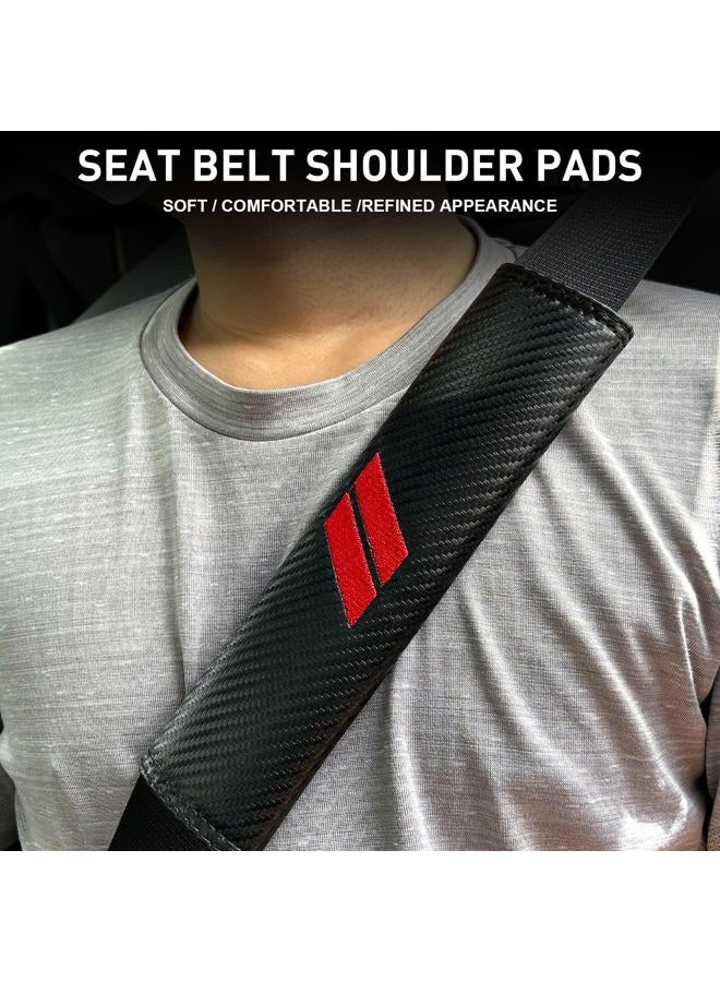 REMOCH Seat Belt Pads for Dodge Charger Accessories Durango Challenger Journey Leather Seatbelt Cover Shoulder Strap Cushion Proetection Sleeve (2 Pcs, Red Stitches) - Image 2