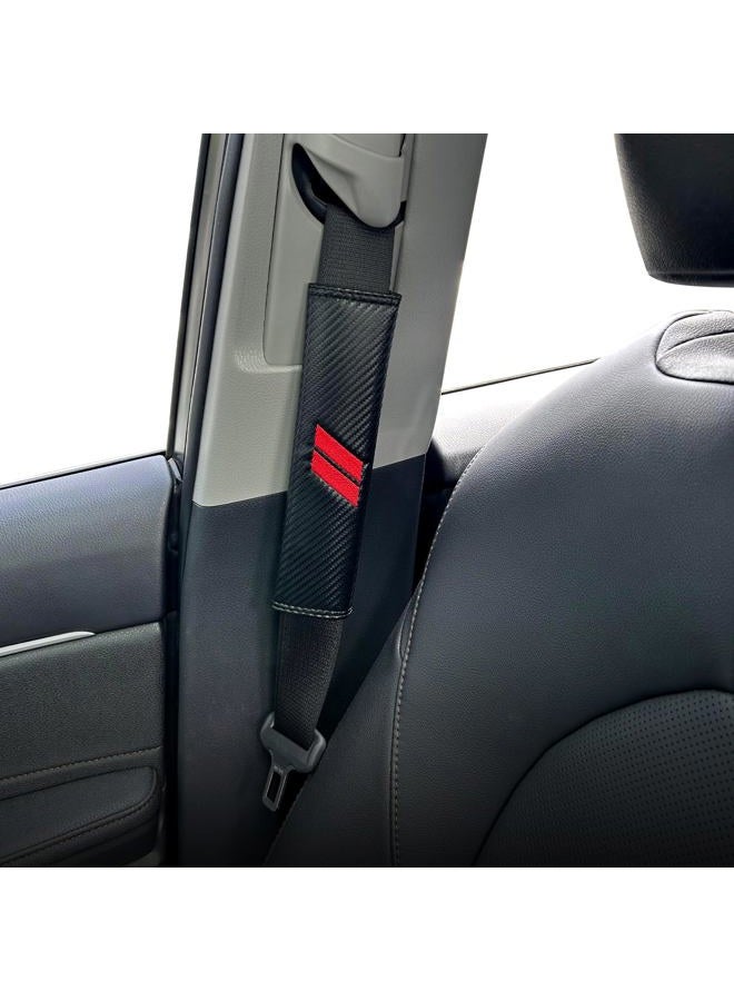 REMOCH Seat Belt Pads for Dodge Charger Accessories Durango Challenger Journey Leather Seatbelt Cover Shoulder Strap Cushion Proetection Sleeve (2 Pcs, Red Stitches) - Image 5