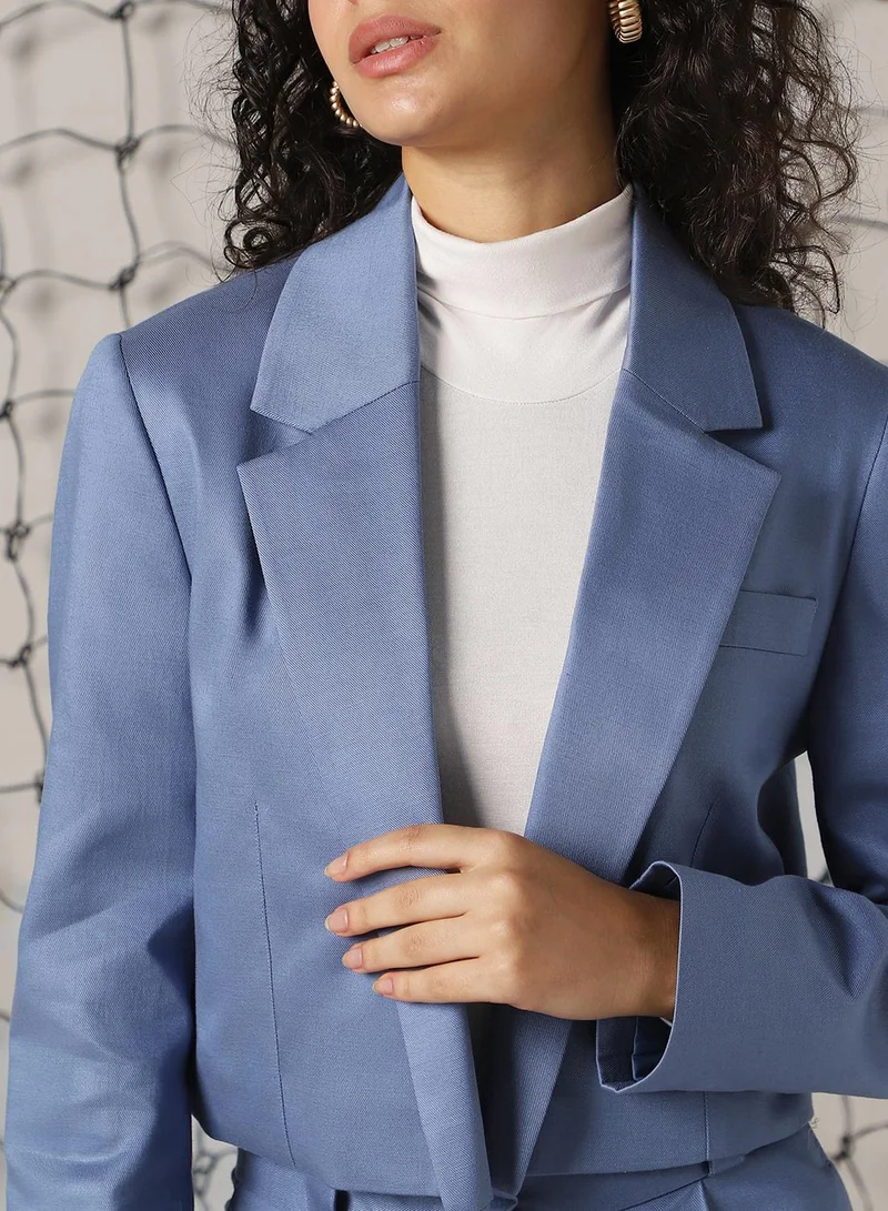 Hubberholme Women's Infinity Cotton Blend Solid Oversized Blazer
