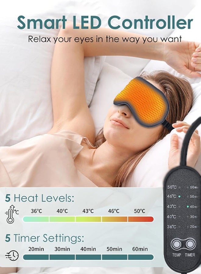 CMGTYYD Sleep Mask,USB Heated Eye Mask,With Temperature & Time Control,adjustable strap Sleep Mask,Warm Eye Compress Heating Pad For Sleep,for Men,Women,and Mom,Ideal for Sleeping,Travel,Cool Tech Gifts - Image 2