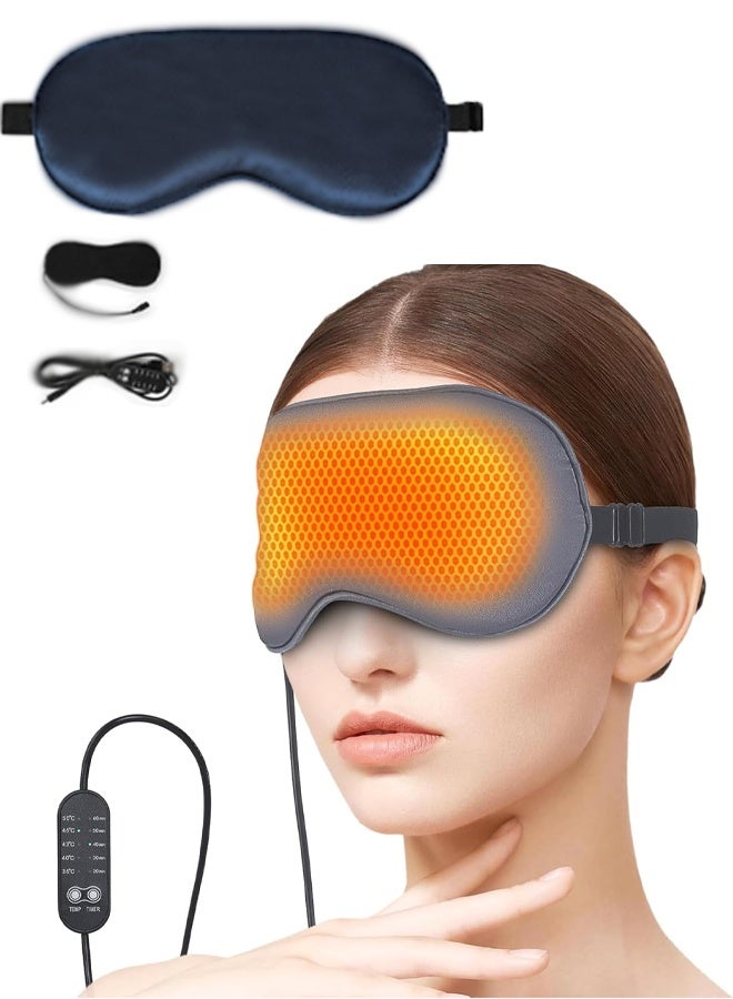 CMGTYYD Sleep Mask,USB Heated Eye Mask,With Temperature & Time Control,adjustable strap Sleep Mask,Warm Eye Compress Heating Pad For Sleep,for Men,Women,and Mom,Ideal for Sleeping,Travel,Cool Tech Gifts - Image 1