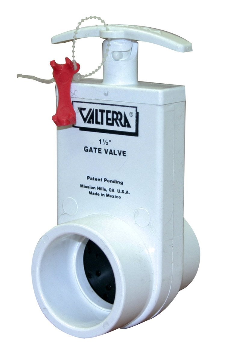 Valterra 2101X PVC Gate Valve, White, 1-1/2" Inner Diameter, 1.9" Outer Diameter Unibody Valve, Slip w/ Gate Keeper - Image 4