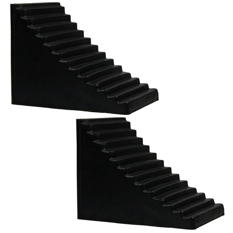 ALP Heavy-Duty Wedge Type Rubber Wheel Chock for Cars, SUVs & Small Trucks | Big-OZ-Auto Wheel Stopper | Anti-Slip, Durable & Weather-Resistant Wheel Block for Parking & Maintenance (Pack of 2) - Image 1