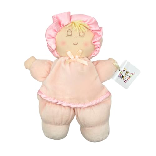 Genius Baby Toys Genius Baby Toys My First Baby Doll Super Soft and Cuddly Vintage Classic Style with Pink Dress and Yellow Hair Ideal New Baby Gift or Baby Shower Present