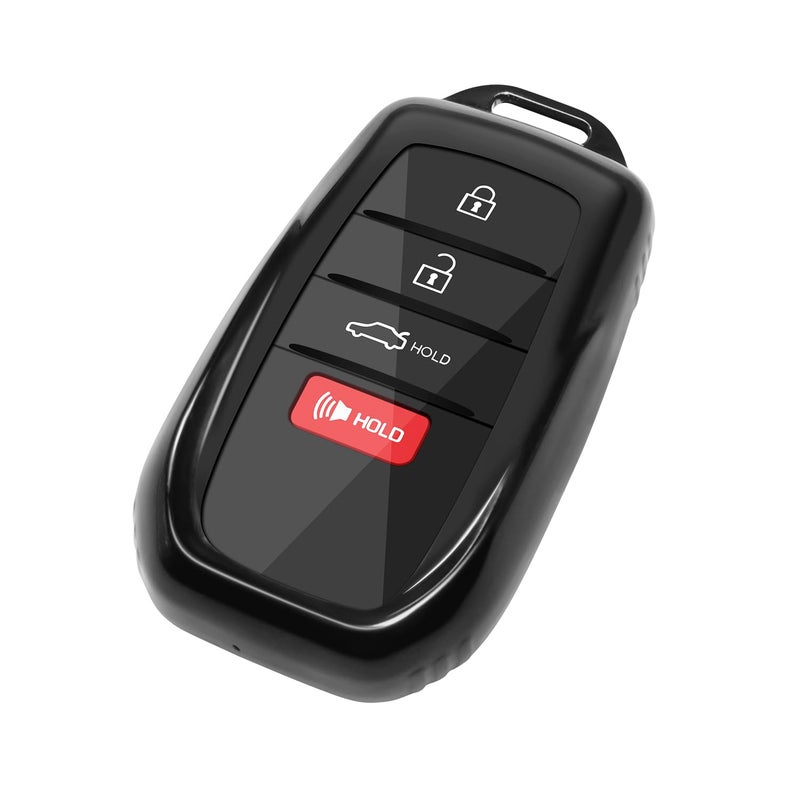 REMOCH for Toyota Key Fob Cover for 2025 Camry 20202025 Rav4 20192025 Land Cruiser Key Shell Case for 20212025 Sienna Venza Hilux Grand Highlander Tundra Corolla bZ4X Prius Black 1PC