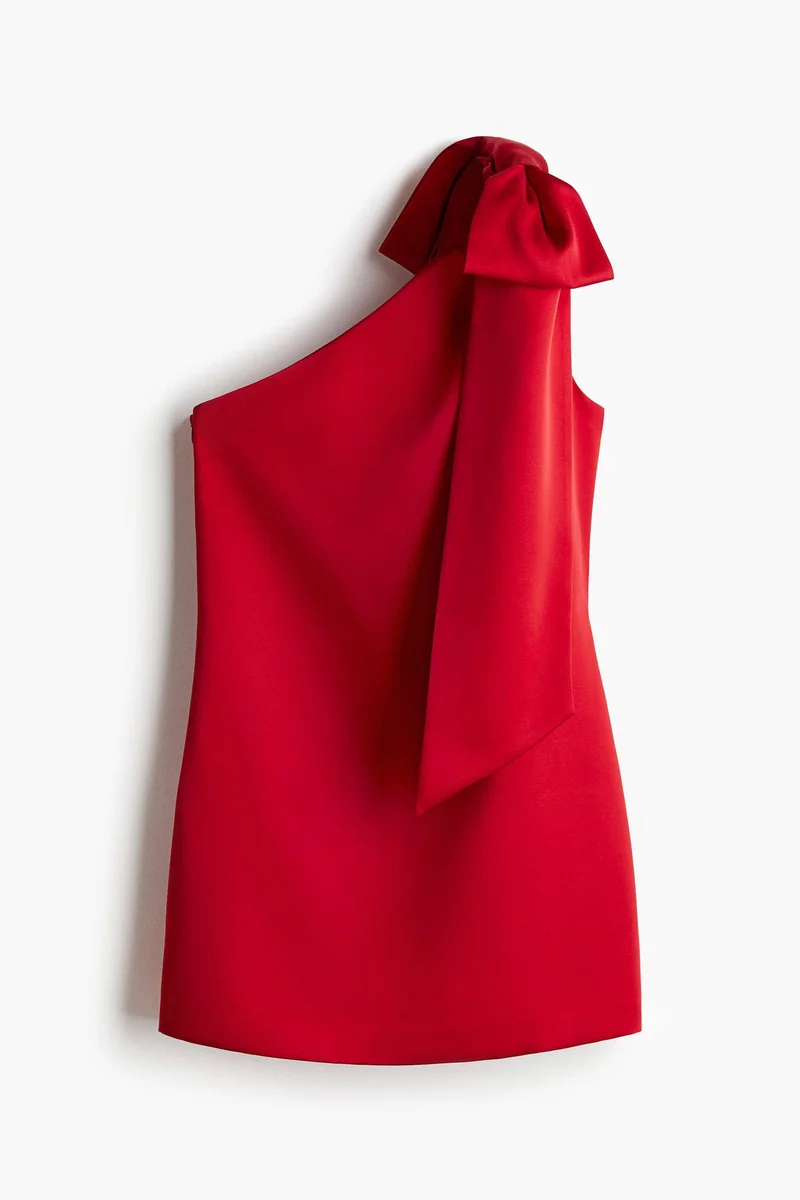 H&M Bow-detail one-shoulder dress