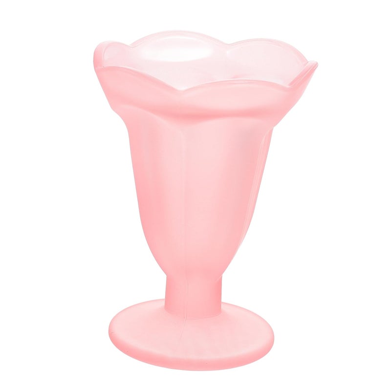 Vintage Pink Frosted Glass Dessert Cup Reusable Ice Cream Holder for Home and Restaurant Use - Image 2