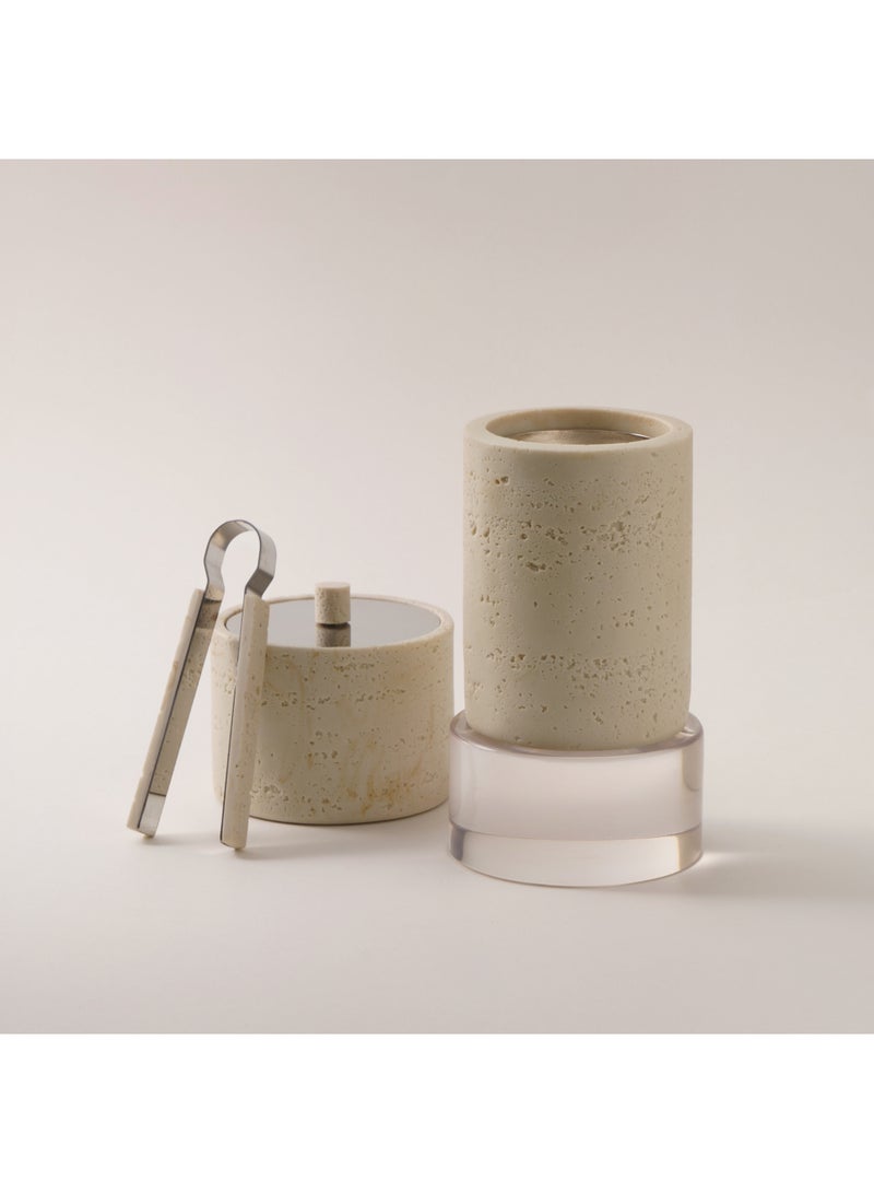 Homez oud burner set travertine collection 9.5*9.5*16.5cm - Image 1