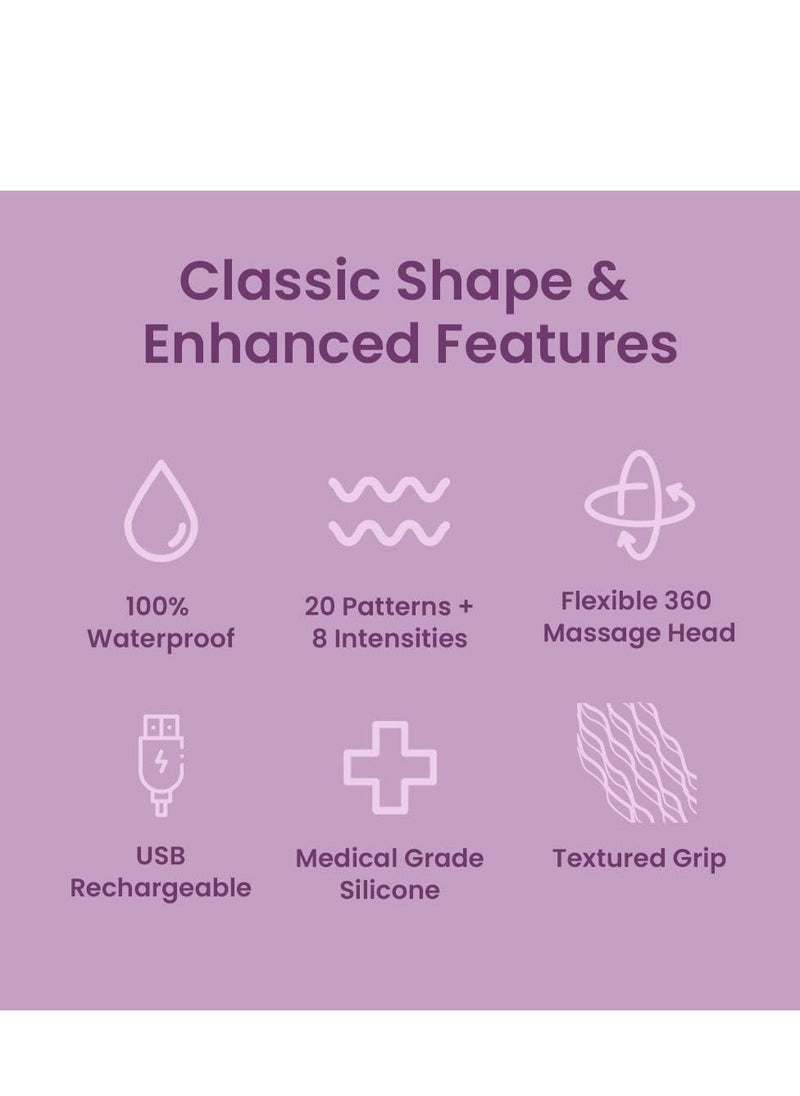 AZAH - Azah Personal Massager For Women | 20 Vibration Modes, USB Rechargeable, Waterproof, Medical Grade Silicone, 3 Months Warranty | Handheld Electric Body Massager | Full Body Massager For Pain Relief - Image 1
