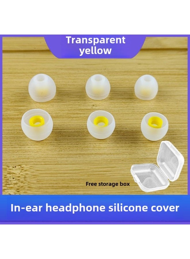 Universal In-Ear Headset Silicone Soft Plug Rubber Cover Plug Ear Cap Bluetooth Earphone Cover Protective Cover Plug Accessories-Color:In-ear Round Mouth Earphone Plug * Transparent Yellow-Model:Storage Box 1 - Image 1