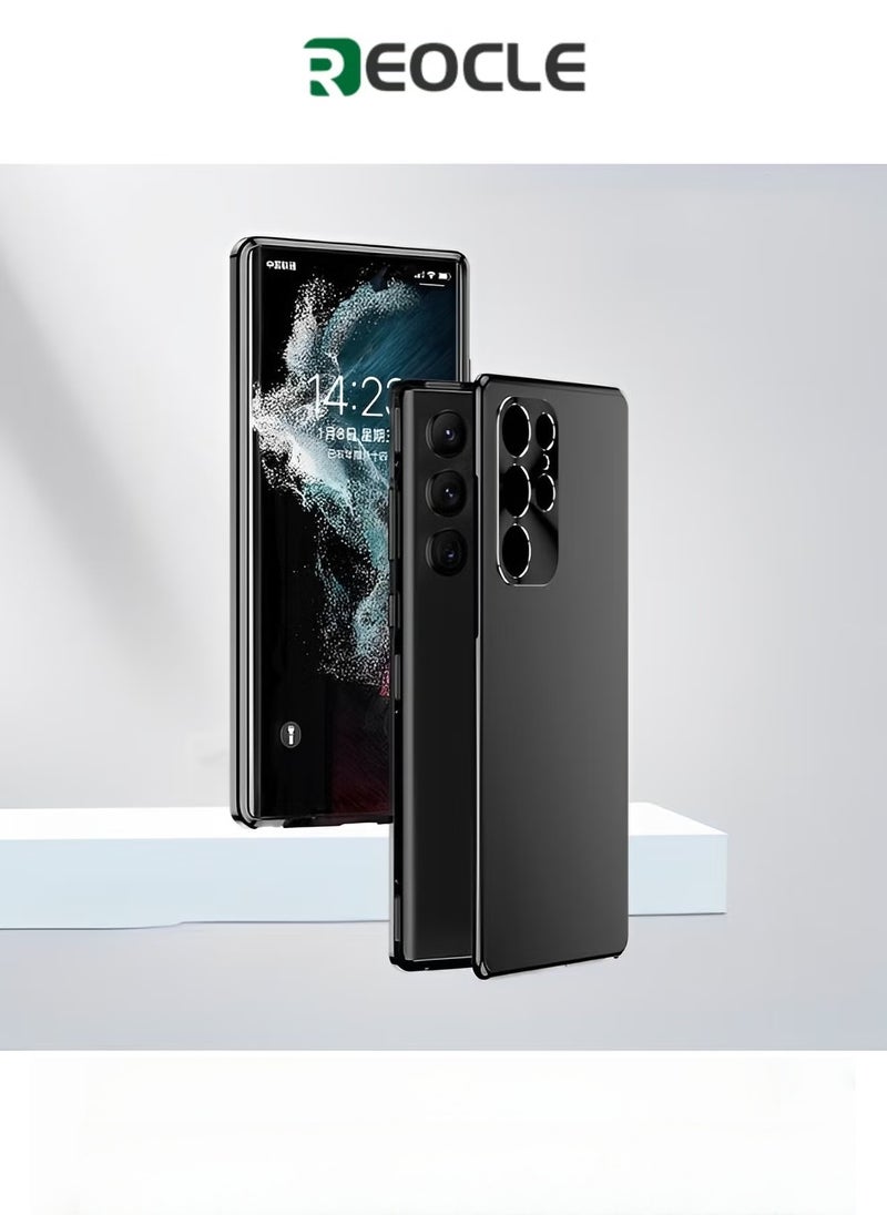ريوكل جراب هاتف مغناطيسي، غطاء هاتف بإطار معدني من الألومنيوم المغناطيسي لهاتف Samsung Galaxy S23 S22 S21 Ultra Plus - Image 1