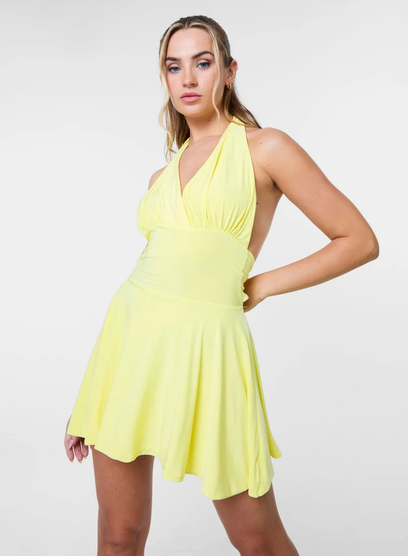 Pink Vanilla  Slinky Halter Mini Dress for Women | Best Price UAE
